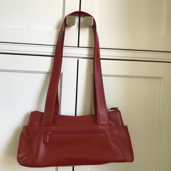 Derek Alexander Red Leather Purse Shoulder Hand Bag - Picture 5 of 8